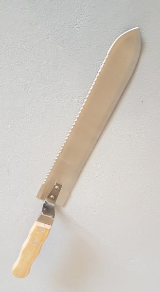 Entdeckelungsmesser mit gebogener Spitze aus Edelstahl mit Sägezähnen